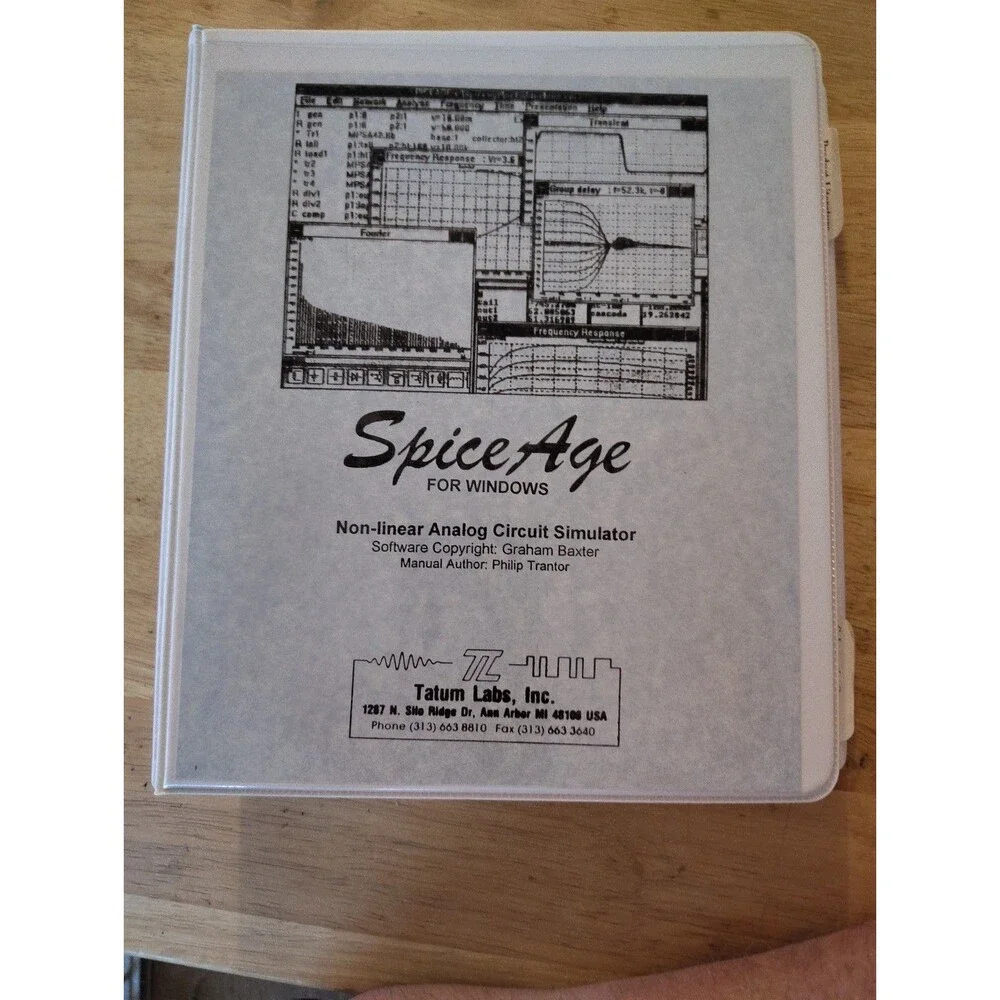 Vintage Spice Age Non-Linear Circuit Simulator For Windows Tatum Labs
